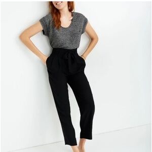Madewell Black Paperbag style pants size 10